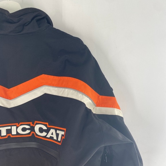 VTG Arctic Cat A-TEX Snowmobile Pullover Shell Jacket Black Orange White Sz XL - Picture 12 of 16